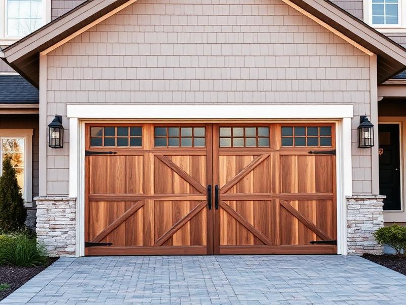 Installation garage door service - professional technician at work